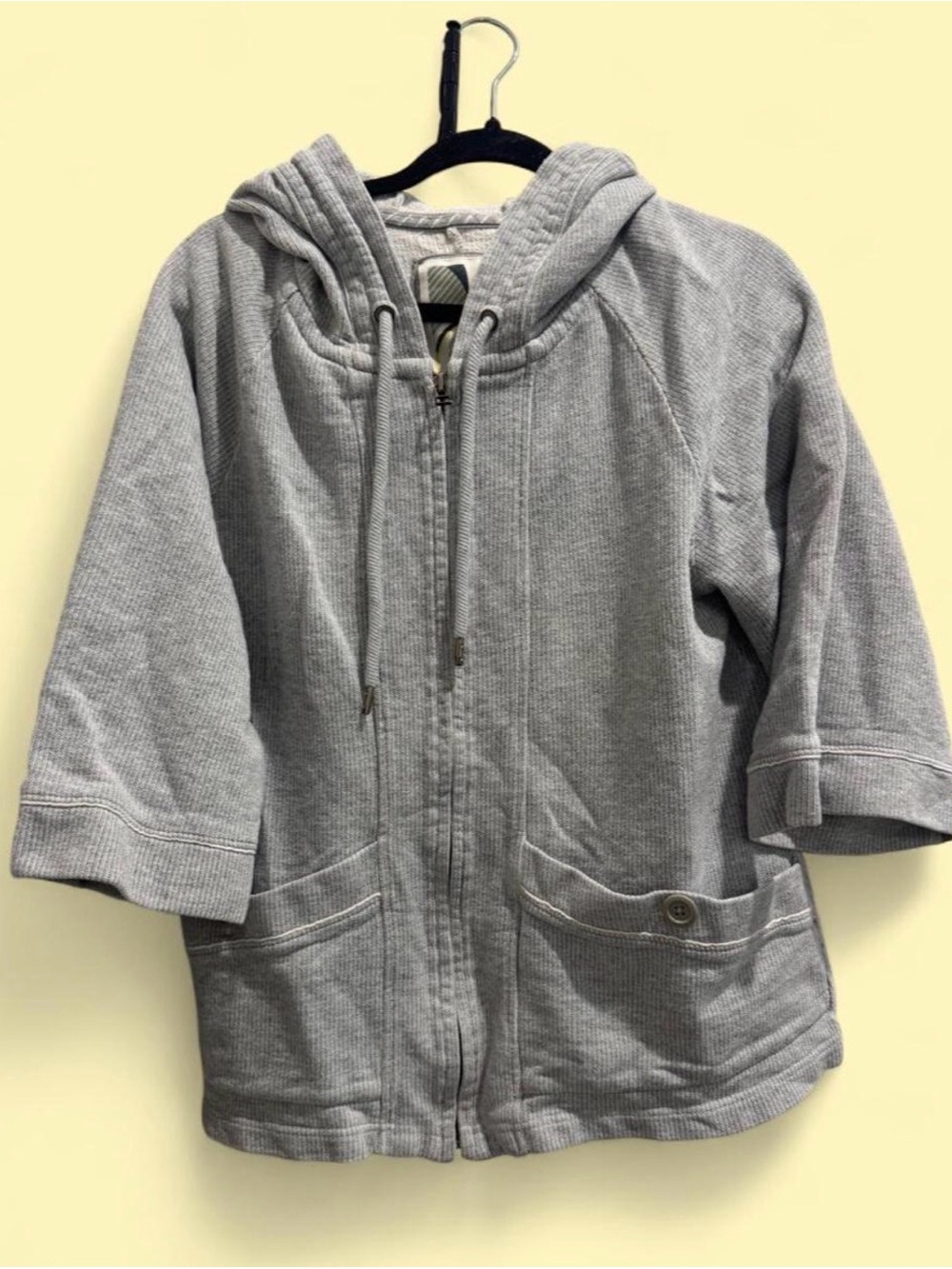 Old Navy Light Gray Hooded Zip-Up Jacket women's